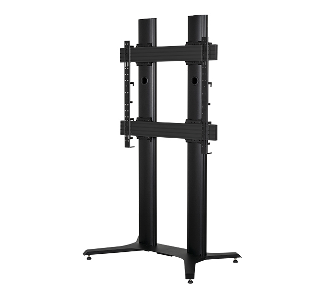 Monitor Mount - Premium Freestanding Single Screen Twin Column Uc Stand - 2 Monitor - 65-100in - 2m - Black