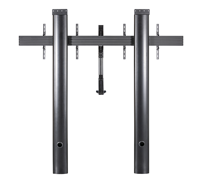 Monitor Mount - Premium Floor-to-wall Twin Screen Vc Stand - 2 Monitor - 56-65in - 2m Black