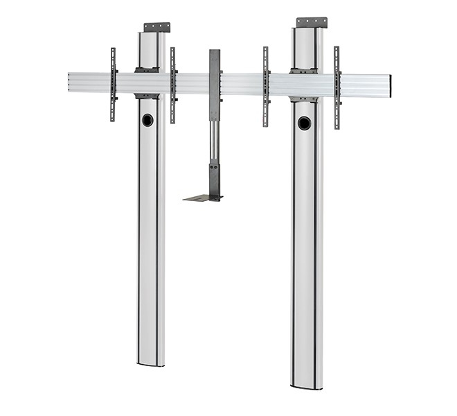 Monitor Mount - Premium Floor-to-wall Twin Screen Vc Stand - 2 Monitor - 56-65in - 2m Black / Silver