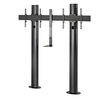 Monitor Mount - Premium Bolt Down Twin Screen Vc Stand - 2 Monitor - 56-65in 2m - Black