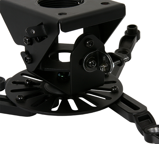 Fixed Drop Projector Ceiling Mount With Micro-adjustment - 1.5m  Chrome Pole Black