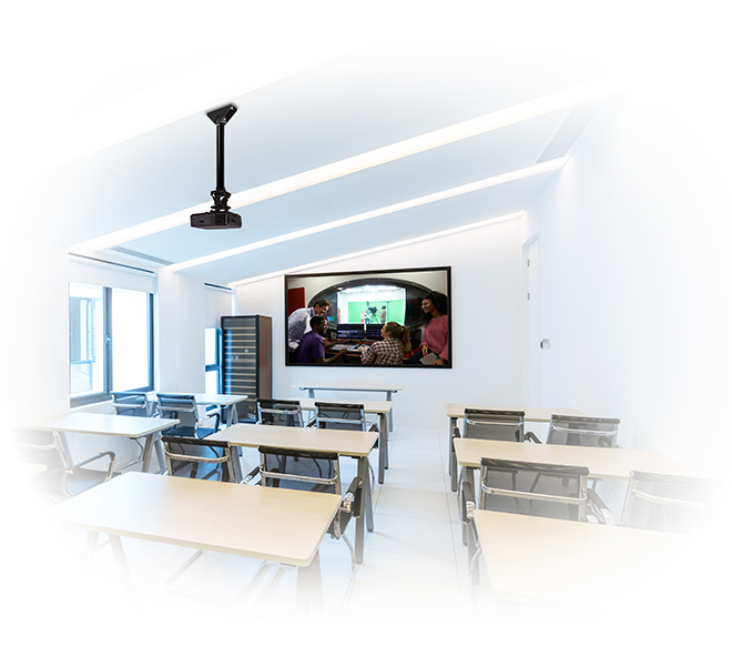 Fixed Drop Projector Ceiling Mount With Micro-adjustment - 2m Pole Black