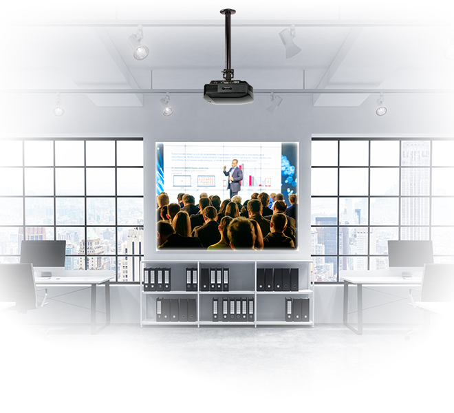 Fixed Drop Xl Projector Ceiling Mount With Micro-adjustment, 1m, Max 25 Kg, Tilt +/-13, Black