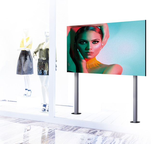Monitor Mount - Bolt Down Stand For Infled Wp Series 4x4 Dvled Videowall -  Black Base W/ Black Columns
