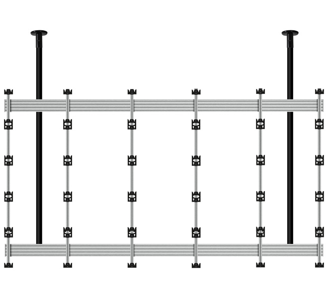Monitor Mount - Ceiling Mount For Infiled Wp Series 5x5 Dvled Videowall - Silver / Black