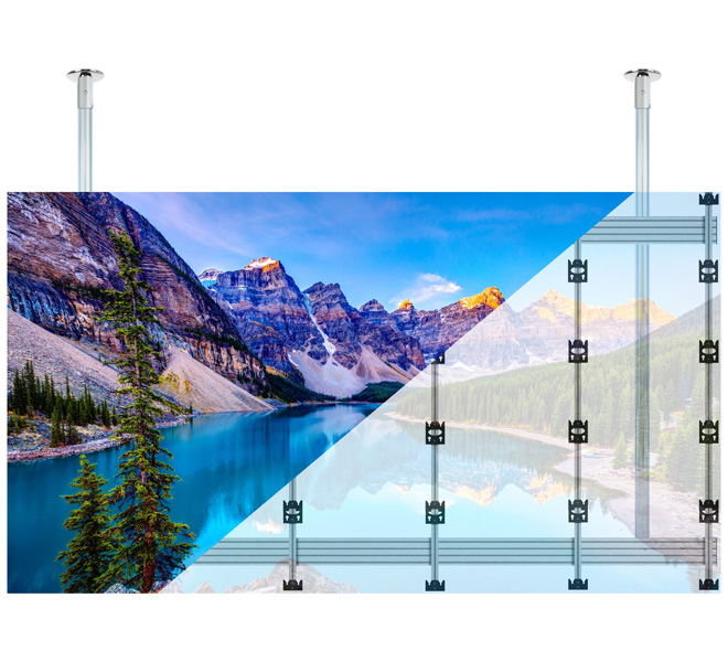 Monitor Mount - Ceiling Mount For Infiled Wp Series 5x5 Dvled Videowall - Silver / Black