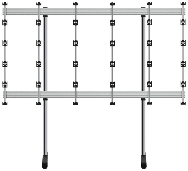 Floor Stand For Infiled Wp Series 5x5 Dvled Videowalls, Black