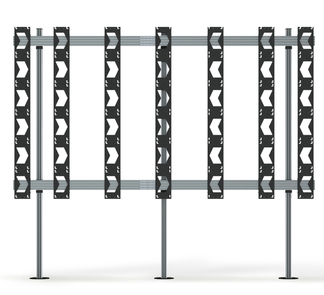 Bolt Down Stand For Unilumin Upanels 6x6 Dvled Videowalls, Black & Silver