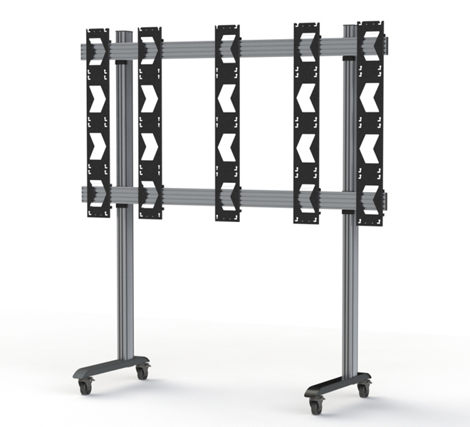 Mobile Stand For Unilumin Upanels 4x4 Dvled Videowalls, Black & Silver
