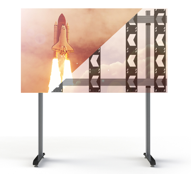 Floor Stand For Unilumin Upanels 4x4 Dvled Videowalls, Black & Silver