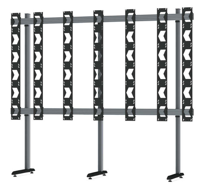 Floor Stand For Unilumin Upanels 6x6 Dvled Videowalls, Black & Silver