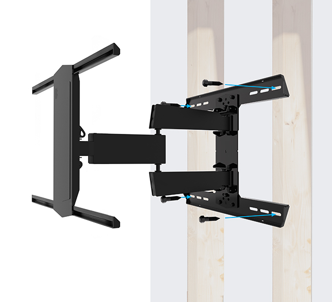 Double Arm Flat Screen Wall Mount With Ultraglide Tilt & Swivel