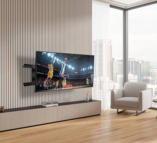Double Arm Flat Screen Wall Mount With Ultraglide Tilt & Swivel