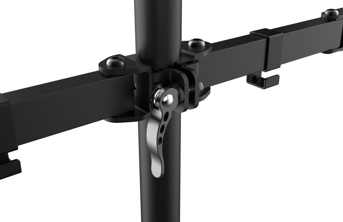 Dual Monitor Desk Post Mount - Black