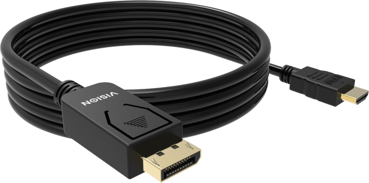 2m Black Dp To Hdmi Cable