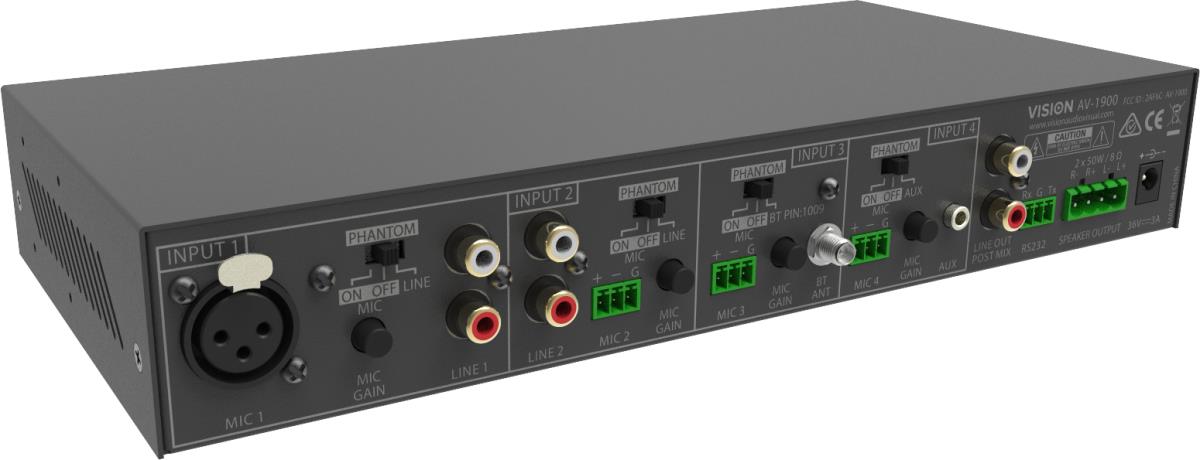 Vision 2x50w Mixer Amplifier - 4 Inputs