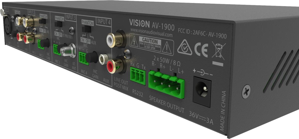 Vision 2x50w Mixer Amplifier - 4 Inputs