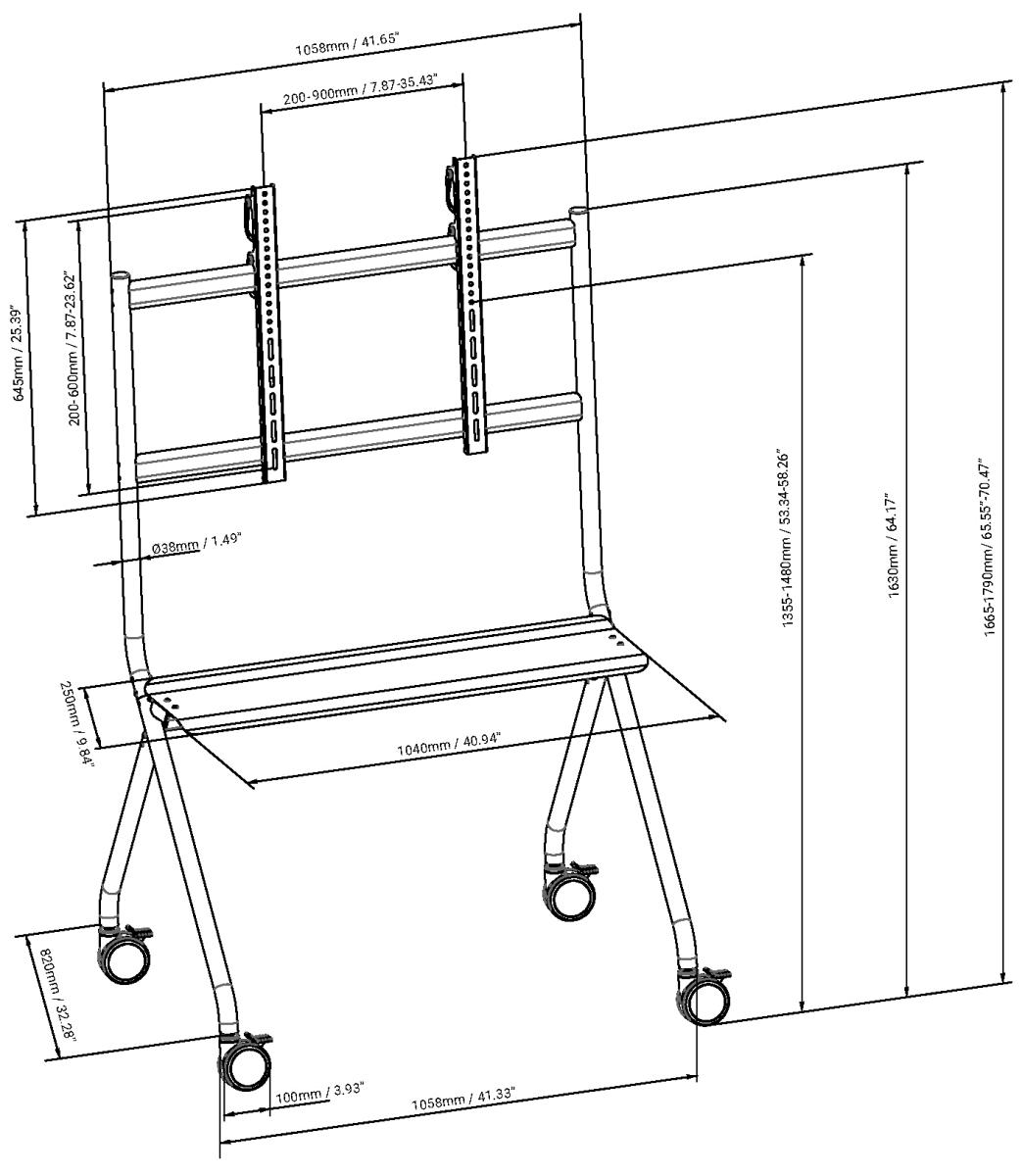 Flat Panel Easel Trolley 100kg