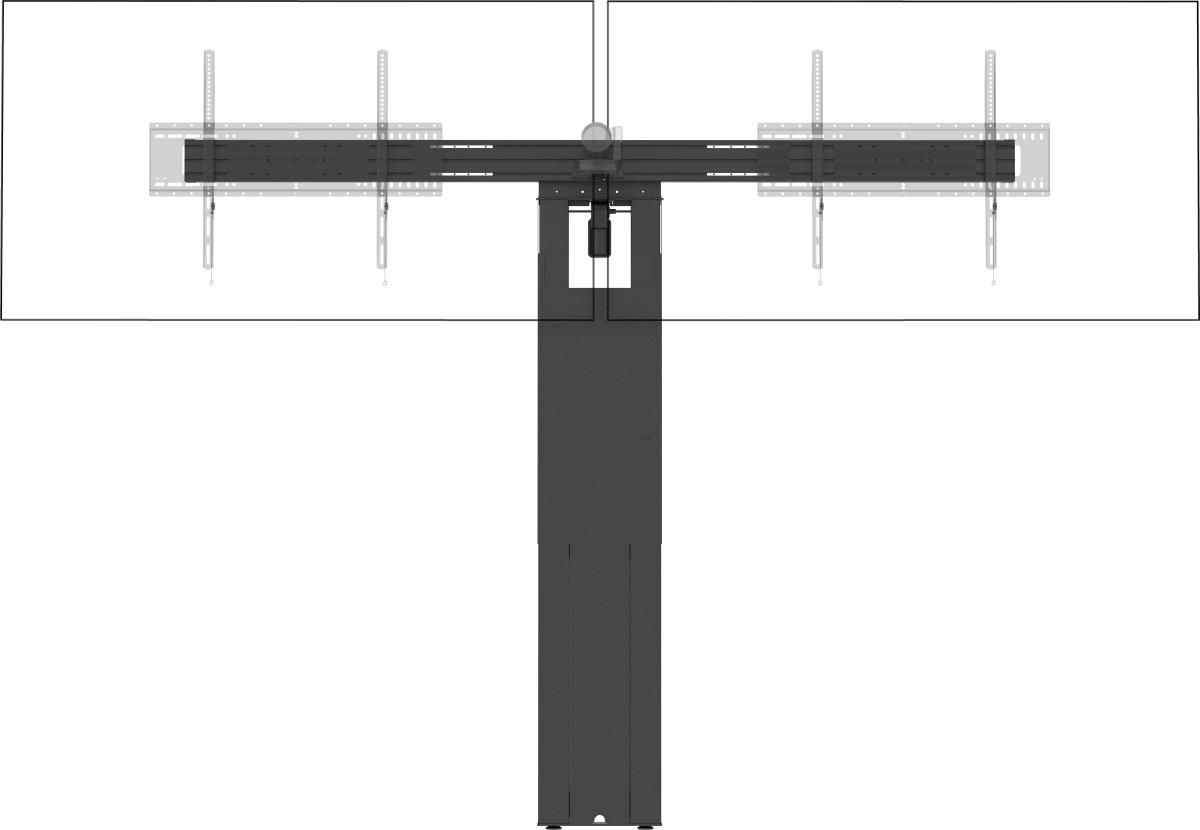 Vfmf50d Motorised Height Adjustable Dual Display Floor Stand