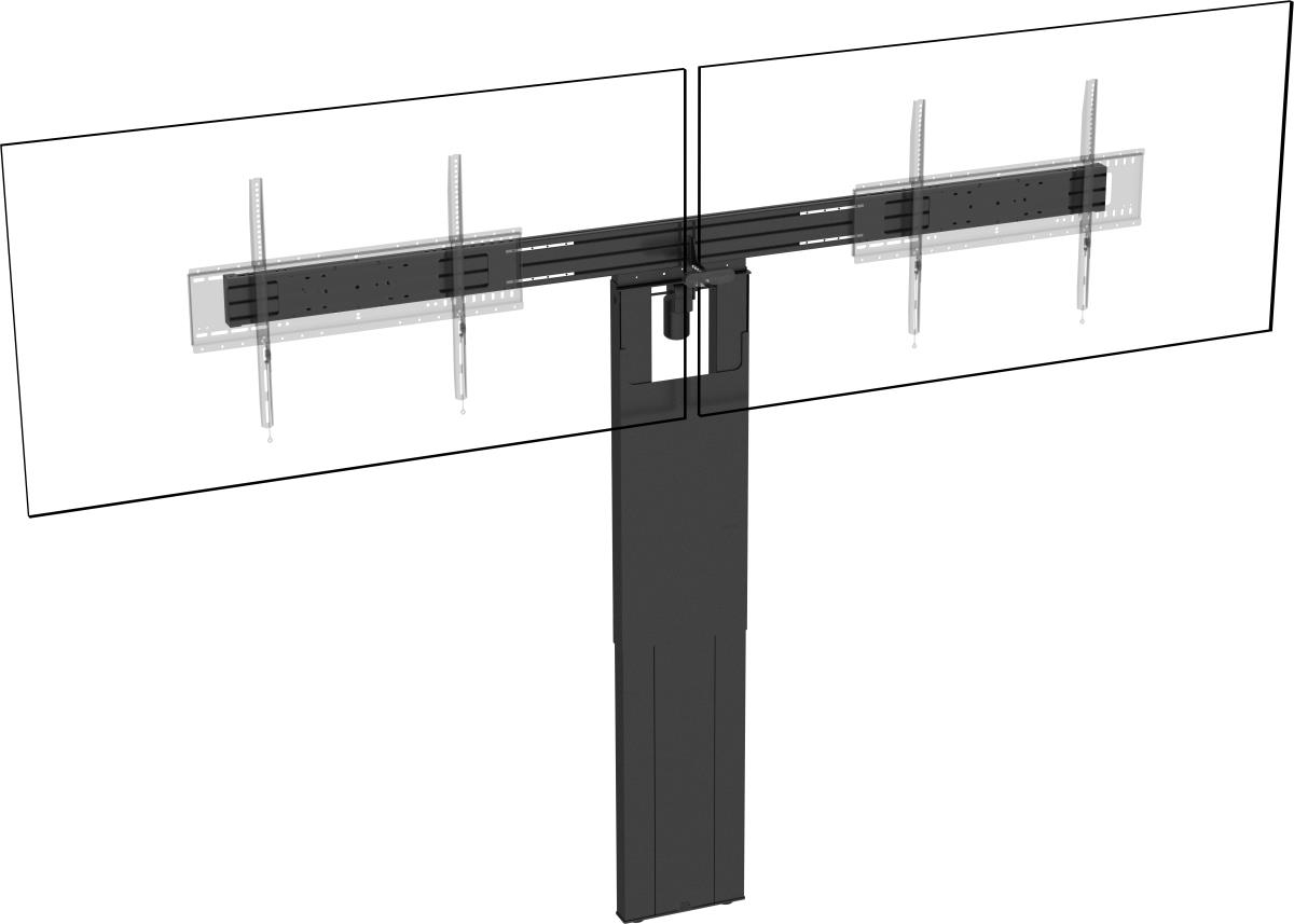 Vfmf50d Motorised Height Adjustable Dual Display Floor Stand
