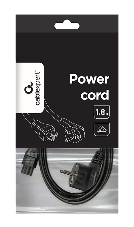 Power Cord (C5), VDE Approved 2.0m (Bulk Package)