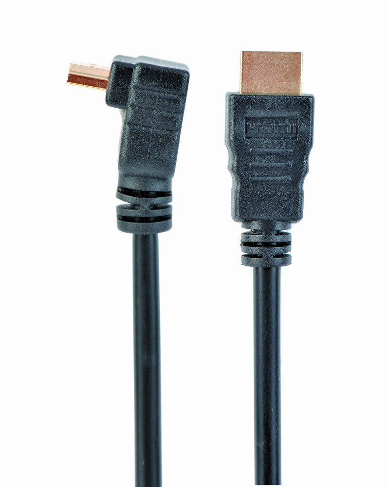 HDMI v.1.4 90 Degrees Male To Straight Male Connectors Cable 19 Pins Gold-plated Connectors 2.0m