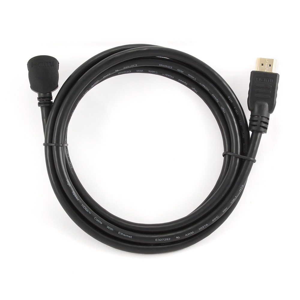 HDMI v.1.4 90 Degrees Male To Straight Male Connectors Cable 19 Pins Gold-plated Connectors 2.0m