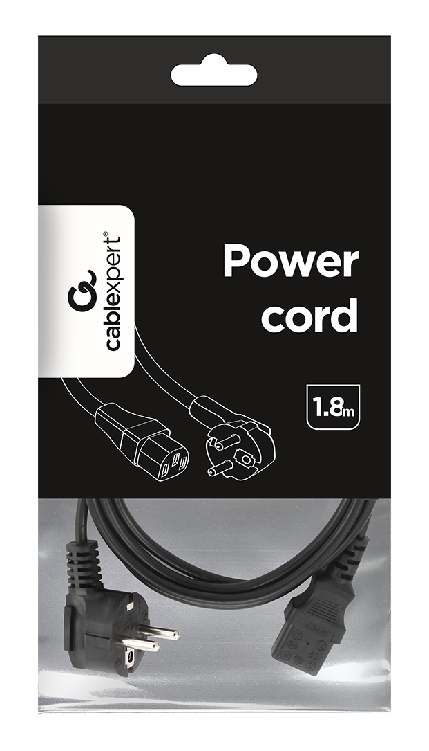 Power Cable 2.0m C13 to Schuko Black