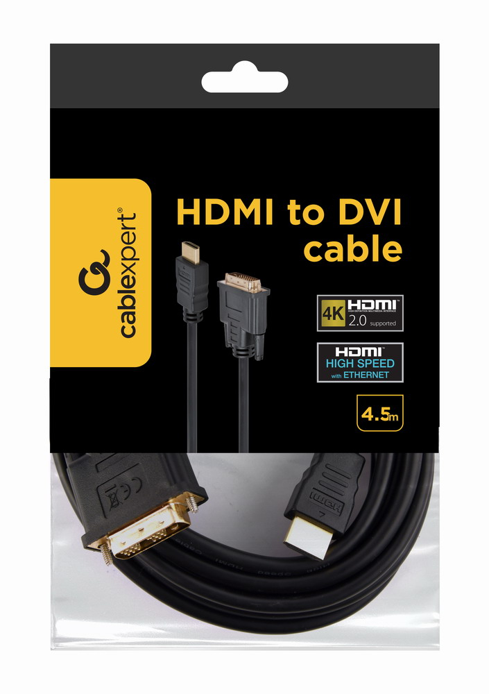 HDMI to DVI Cable with Gold-Plated Connectors 4.5m