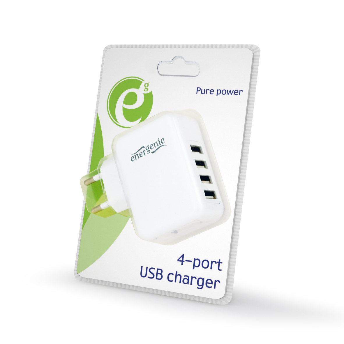 Universal USB Charger, 3.1A 4-Port - White