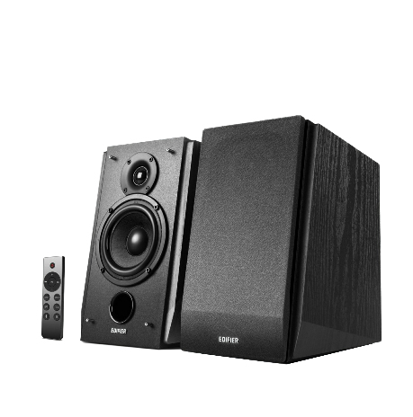 Speaker Set Bookshelf - R1855db 2.0 - Bluetooth - Aux, Rca, Optical, Coaxial - Black