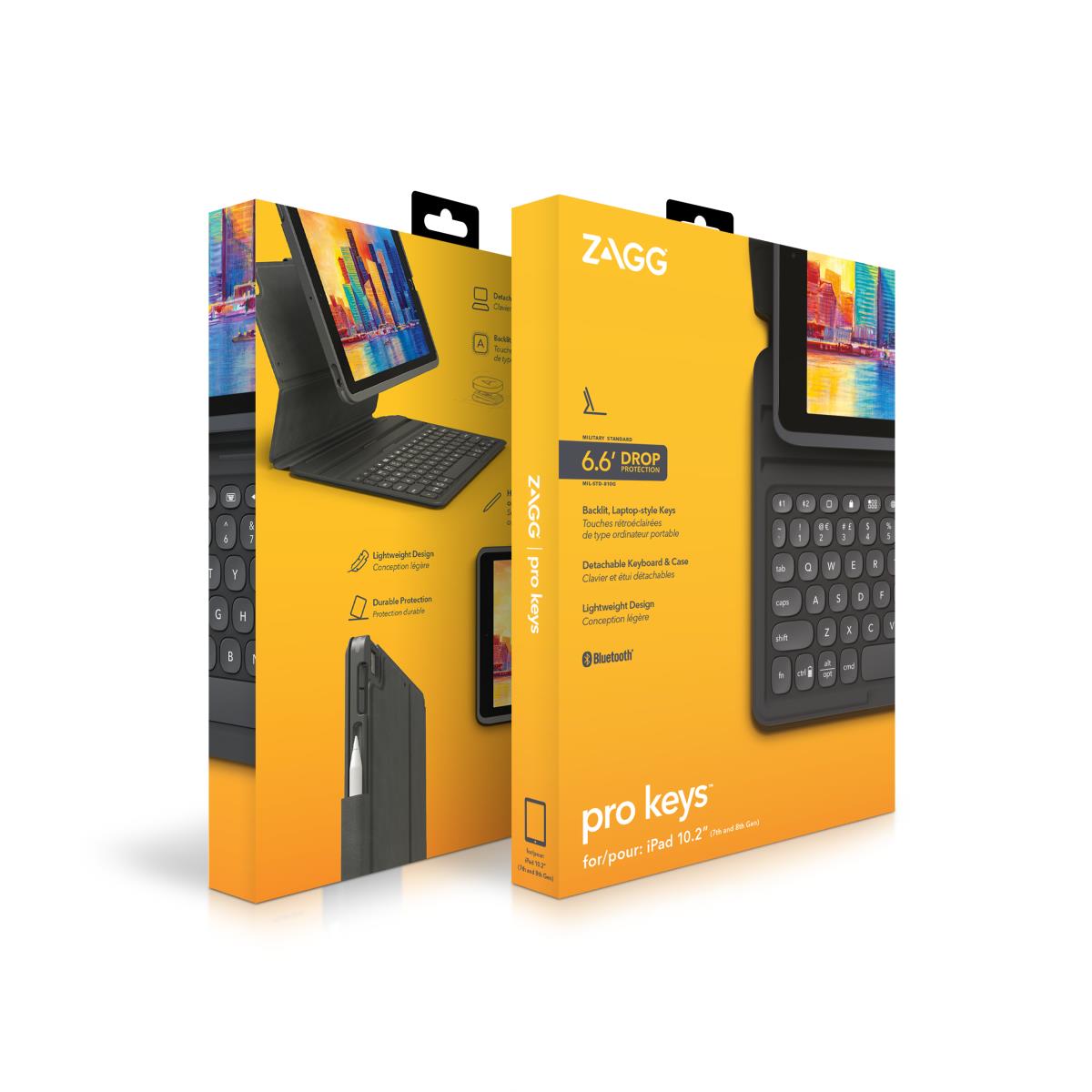 Keyboard Pro Keys Apple iPad 10.2in Black/Gray Qwertzu German