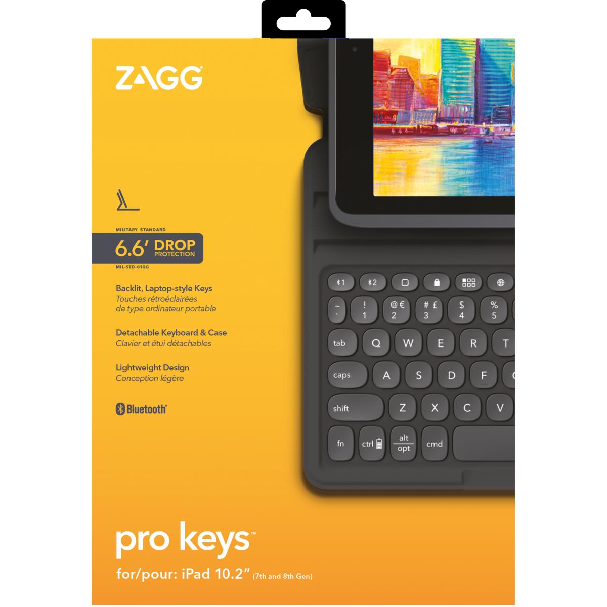 Keyboard Pro Keys Apple iPad 10.2in Black/Gray Qwertzu German