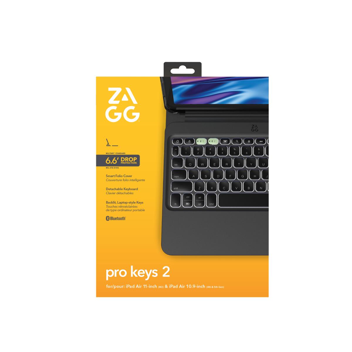 Keyboard Pro Keys 2 Apple iPad Air 11 (m2) Black Qwerty Uk