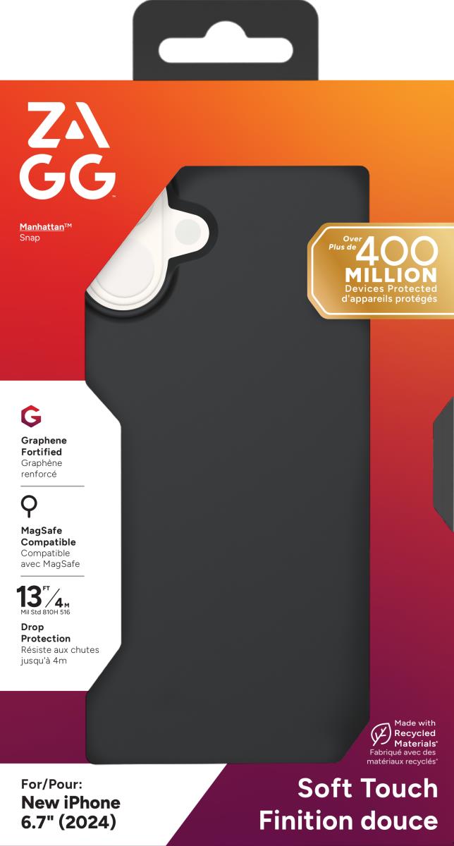 ZAGG Manhattan Snap Case Apple iPhone 16 Plus Black