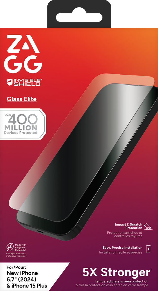Glass Elite Screen Protector 6.7in For Apple iPhone 16 Plus/15+