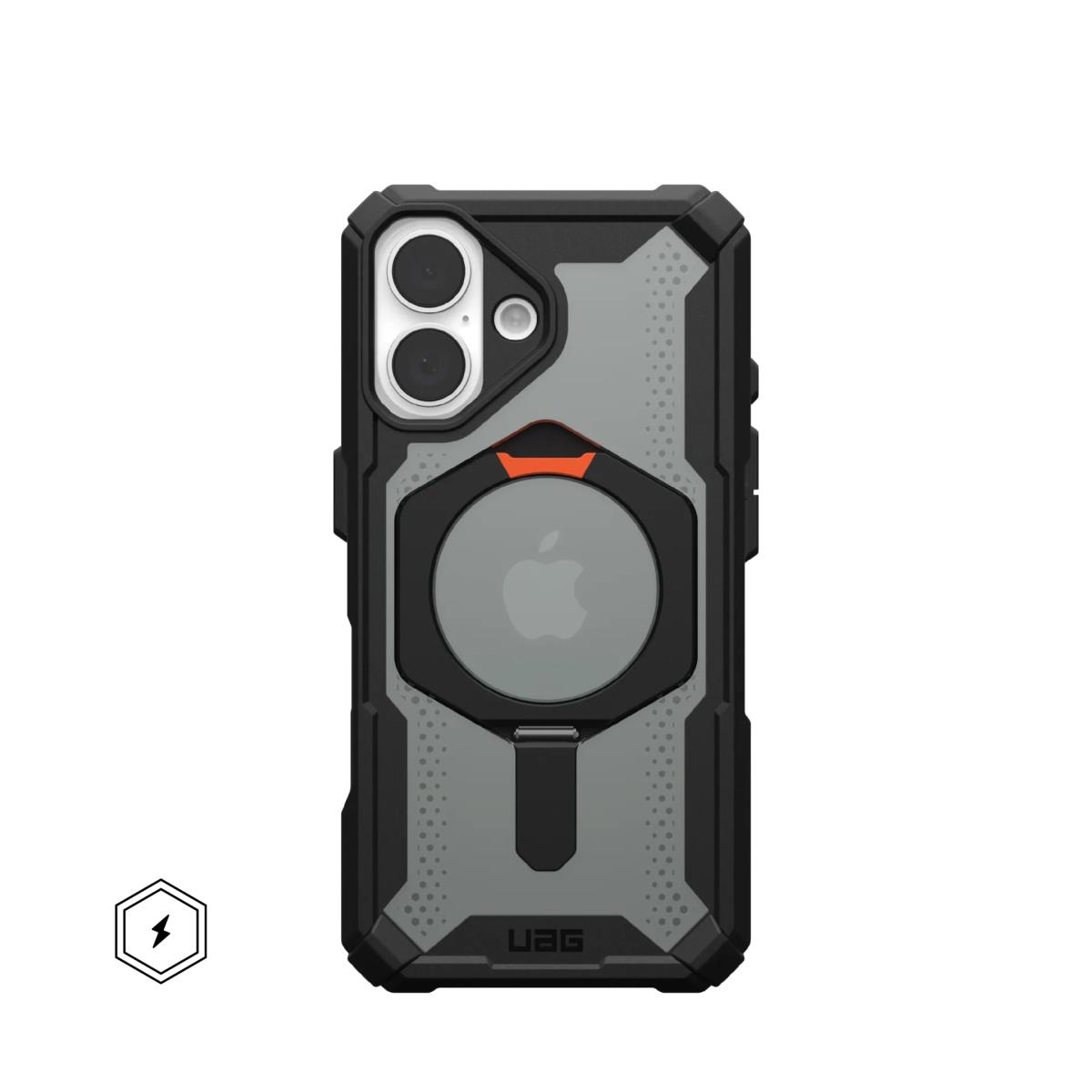 Plasma Xte Backcover Magsafe iPhone 16 - Black / Orange