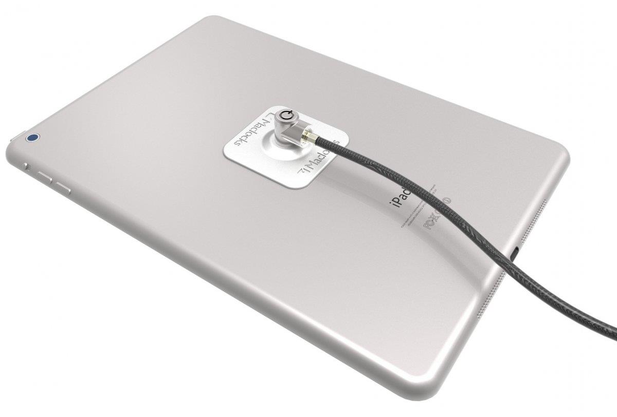 Universal Tablet Secured with Keyed Cable Lock - Black