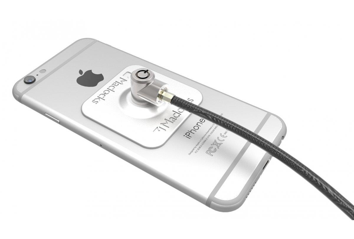 Universal Tablet Secured with Keyed Cable Lock - Black