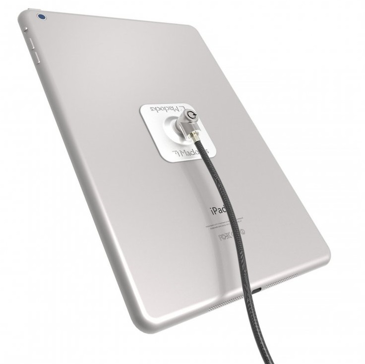 Universal Tablet Secured with Keyed Cable Lock - Black