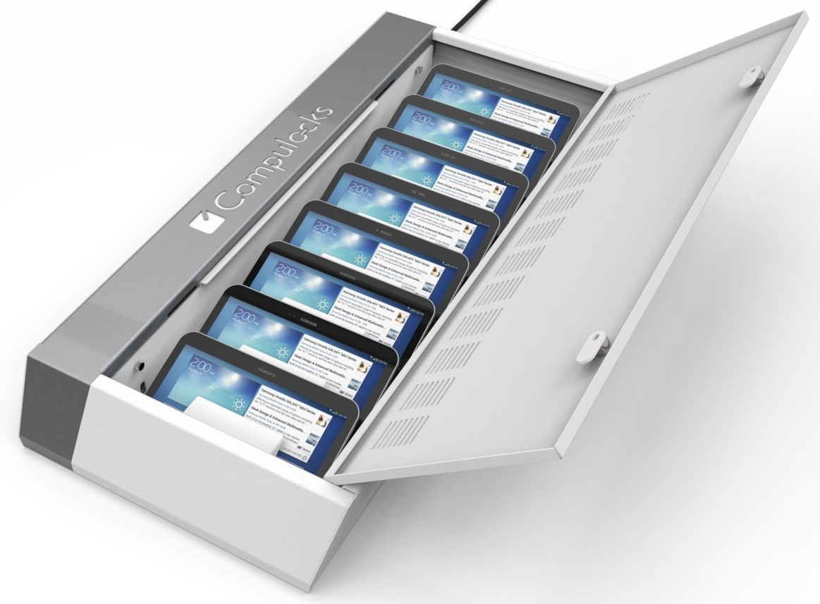 USB Wall Mount Charge Cabinet 8 Units/ White
