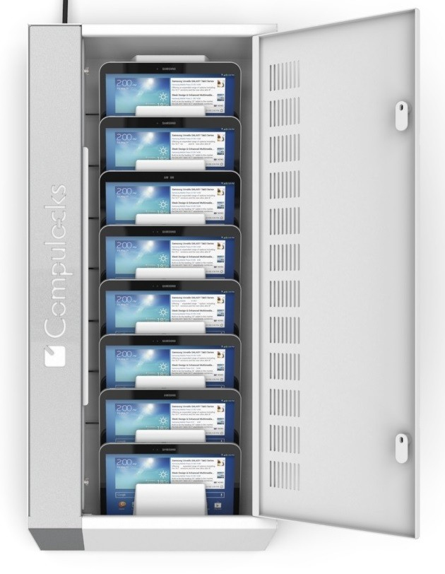 USB Wall Mount Charge Cabinet 8 Units/ White