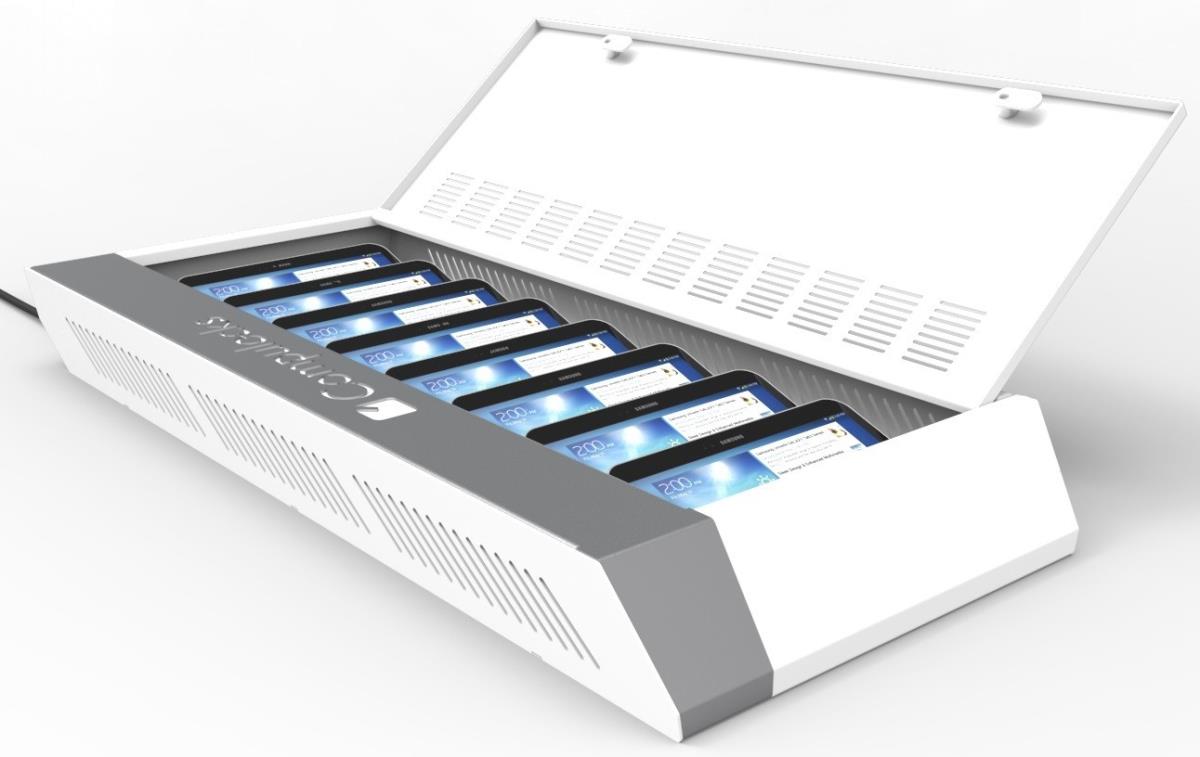 USB Wall Mount Charge Cabinet 8 Units/ White