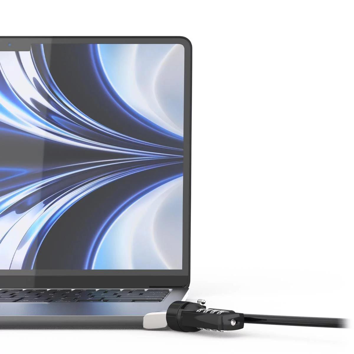 Ledge Adapter for MacBook Air 13-inch (M2/M3/M4/M5) with Combination Cable Lock (Corner Lock) - Silver