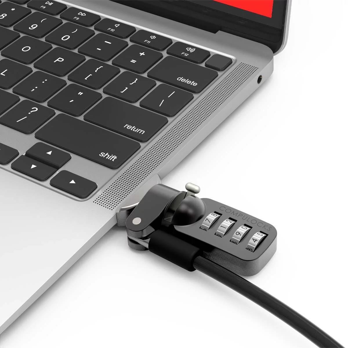 Ledge Adapter for MacBook Air 13-inch (M2/M3/M4/M5) with Combination Cable Lock (Corner Lock) - Silver