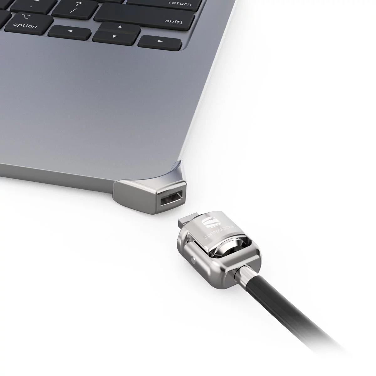 Ledge Adapter for MacBook Air 13-inch (M2/M3/M4/M5) with Keyed Cable Lock (Corner Lock) - Silver
