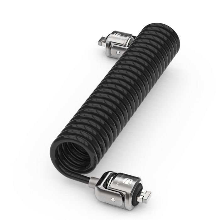 Dual Head Coiled Cable Keyed Lock