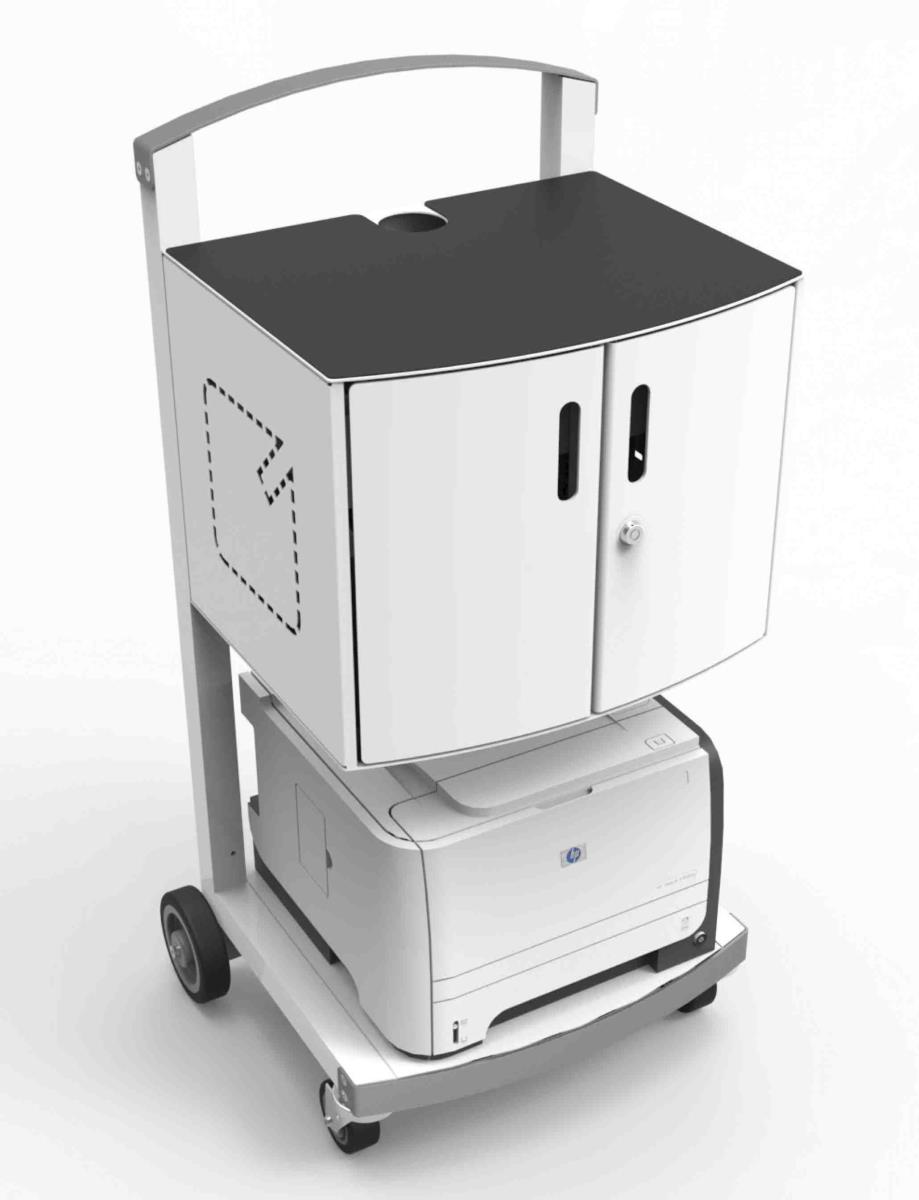 CartiPad Uno - 16 Unit Charging Cart EU Plugs - White
