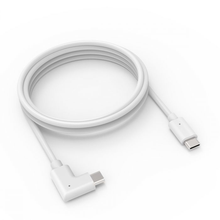 Right Angle Charging Cable -Charge & Data USB-C to USB-C 90-Degree Cable 2m - White