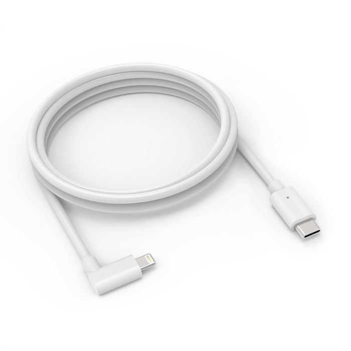 Right Angle Charging Cable -USB-C Male to 90 Degree Lightning Cable 2m - White